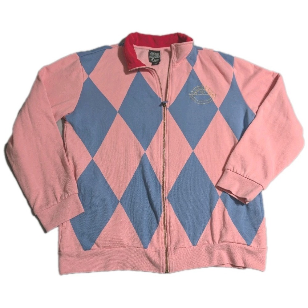 Studio Ghibli Howl's Moving Castle Argyle Zip Jacket Womens Large‎ Pink